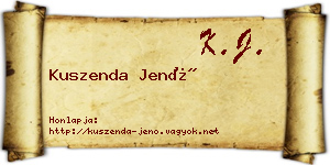 Kuszenda Jenő névjegykártya