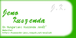 jeno kuszenda business card